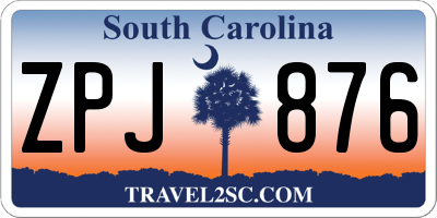 SC license plate ZPJ876