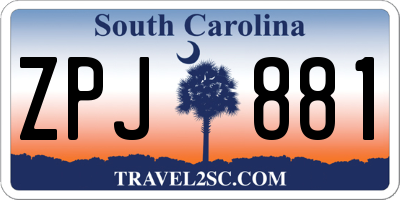 SC license plate ZPJ881