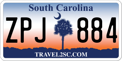 SC license plate ZPJ884