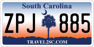 SC license plate ZPJ885