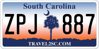SC license plate ZPJ887