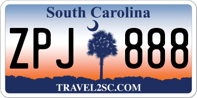 SC license plate ZPJ888