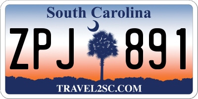 SC license plate ZPJ891