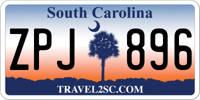 SC license plate ZPJ896
