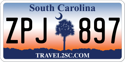 SC license plate ZPJ897