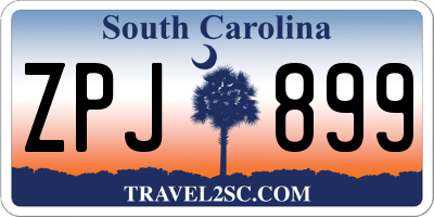 SC license plate ZPJ899