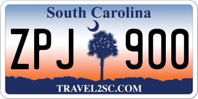 SC license plate ZPJ900