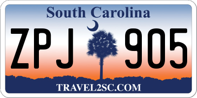 SC license plate ZPJ905