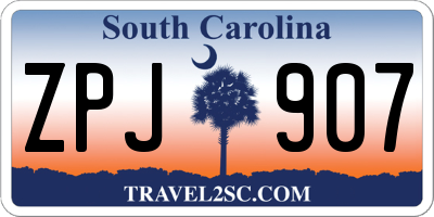 SC license plate ZPJ907