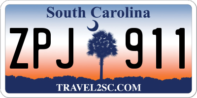 SC license plate ZPJ911