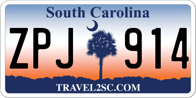 SC license plate ZPJ914