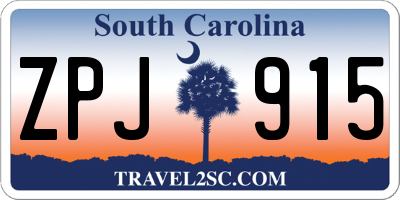 SC license plate ZPJ915