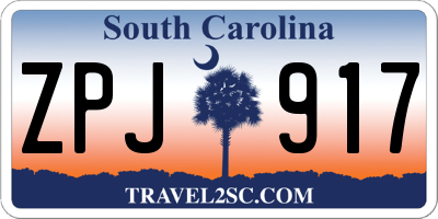 SC license plate ZPJ917