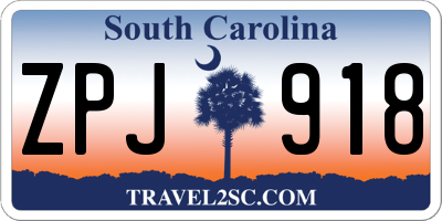 SC license plate ZPJ918
