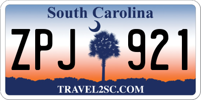 SC license plate ZPJ921