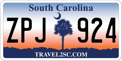 SC license plate ZPJ924