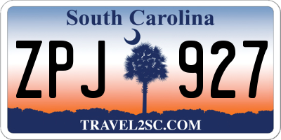 SC license plate ZPJ927