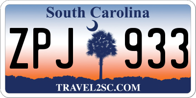 SC license plate ZPJ933