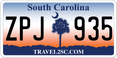 SC license plate ZPJ935