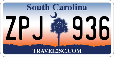 SC license plate ZPJ936