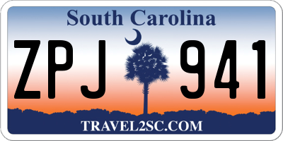 SC license plate ZPJ941