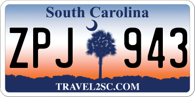 SC license plate ZPJ943