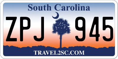 SC license plate ZPJ945
