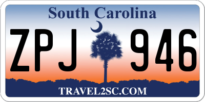 SC license plate ZPJ946