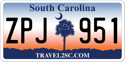 SC license plate ZPJ951