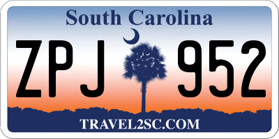 SC license plate ZPJ952