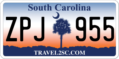 SC license plate ZPJ955