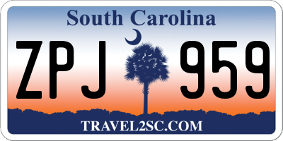 SC license plate ZPJ959