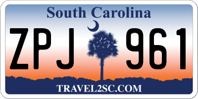 SC license plate ZPJ961