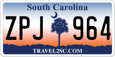 SC license plate ZPJ964