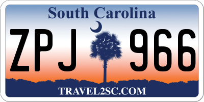 SC license plate ZPJ966