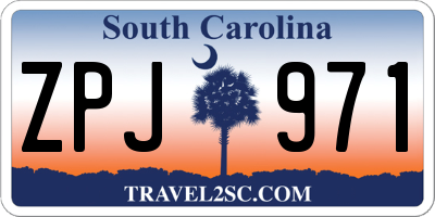 SC license plate ZPJ971