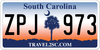 SC license plate ZPJ973