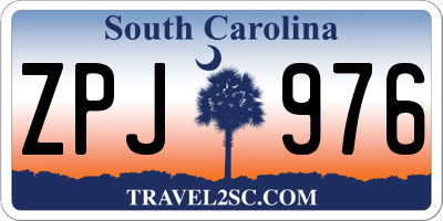 SC license plate ZPJ976