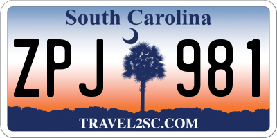 SC license plate ZPJ981
