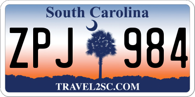 SC license plate ZPJ984