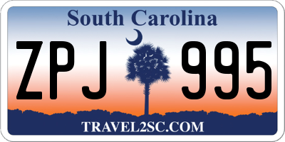 SC license plate ZPJ995