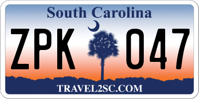 SC license plate ZPK047