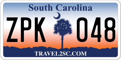 SC license plate ZPK048