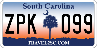 SC license plate ZPK099