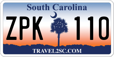 SC license plate ZPK110