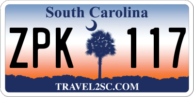 SC license plate ZPK117