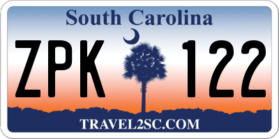 SC license plate ZPK122