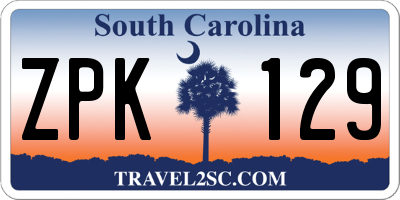SC license plate ZPK129