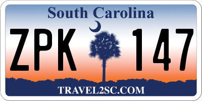 SC license plate ZPK147