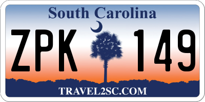 SC license plate ZPK149